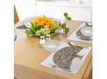 Tovagliette Abakuhaus, Design Monocromatico Con Motivo Di Quercia E Fogliame Fresco E Rigoglioso, Decorazioni Da Tavola In Tessuto Resistente Al Lavaggio Per La Sala Da Pranzo E La Cucina, Marrone Chiaro E Marrone