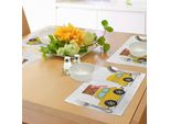 Abakuhaus Tovagliette Da Campeggio Happy Camper, Auto Retrò Con Rimorchio, Illustrazione A Tema Attività All'aperto, Decorazione Da Tavolo In Tessuto Resistente Ai Colori Per La Sala Da Pranzo E La Cucina, Multicolore