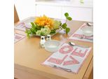 Abakuhaus Tovagliette Amore, Parola Amore Con Decorazioni Floreali, Ispirazione Naturale, Auguri Di San Valentino, Illustrazione Del Giorno, Decorazione Da Tavola In Tessuto Resistente Al Lavaggio Per Sala Da Pranzo E Cucina, Rosso Cinabro Bianco