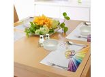 Tovagliette Vintage Abakuhaus Con Motivo Arcobaleno, Strisce Colorate, Onde E Cerchi Con Illustrazioni Di Stelle, Decorazioni Da Tavola In Tessuto Resistente Al Lavaggio Per La Sala Da Pranzo E La Cucina, Multicolore