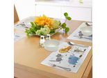 Abakuhaus Tovagliette Per Bambini, Animali Esotici Leone Africano Elefante Procione E Koala Disegno Acquerellato Cartoon, Tiscjdeco In Tessuto Resistente Al Lavaggio Per Sala Da Pranzo E Cucina, Multicolore