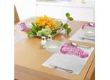 Abakuhaus Tovagliette Rosa Zebra, Testa Di Zebra Ritratto Vivace Acquerello Acquerelli Opachi Stampa Acquerello, Tiscjdeco In Tessuto Resistente Al Colore Per La Sala Da Pranzo E La Cucina, Magenta Bianco