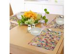 Abakuhaus Tovagliette Colorate, Mosaico Geometrico Colorato Con Effetto Retrò - Decorazione In Vetro Colorato Trasparente, Tovaglietta Decorativa In Tessuto Resistente Al Lavaggio Per La Sala Da Pranzo E La Cucina, Multicolore