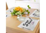 Abakuhaus Tovagliette "Sogni D'oro"", Scritte A Mano Con Effetto Pennellata, Foglie Acquerellate, Illustrazione, Tiscjdeco In Tessuto Resistente Al Colore Per La Sala Da Pranzo E La Cucina, Multicolore"