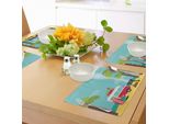 Abakuhaus Esplora Tovagliette, Caravan Camping Con Barbecue E Tavole Da Surf Tropical Beach Banana Coconut Trees, Tiscjdeco In Tessuto Resistente Al Colore Per La Sala Da Pranzo E La Cucina, Multicolore