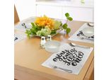 Tovagliette Abakuhaus Yolo, Citazione Motivazionale Disegnata A Mano Con Tipografia Su Sfondo A Strisce E Pois, Tovaglietta Decorativa In Tessuto Resistente Al Lavaggio Per La Sala Da Pranzo E La Cucina, Giallo, Bianco E Nero.