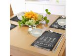 Tovagliette Abakuhaus Yolo, Illustrazione A Tema Aula Scolastica Con Abbreviazioni Sullo Sfondo Della Tavola, Tiscjdeco In Tessuto Resistente Al Colore Per La Sala Da Pranzo E La Cucina, Grigio Antracite, Marrone Chiaro, Bianco