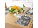 Abakuhaus Tovagliette Per Bambine, Stile Cartoon Con Gatti Tribali E Cuoricini, Tiscjdeco In Tessuto Resistente Al Lavaggio Per Sala Da Pranzo E Cucina, Avorio E Grigio