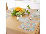Abakuhaus Tovagliette Colorate, Disegnate A Mano Con Motivi A Cerchi E Pois In Tonalità Pastello Simple Geometric, Tiscjdeco In Tessuto Resistente Ai Colori Per La Sala Da Pranzo E La Cucina, Multicolore