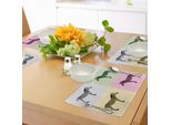 Abakuhaus Tovagliette Rosa Zebrate, Zebre In Diverse Scatole Colorate Pop Art Stile Avant Garde Influenza Grafica, Tiscjdeco In Tessuto Resistente Al Colore Per La Sala Da Pranzo E La Cucina, Multicolore