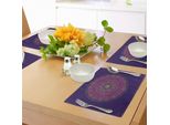 Tappetini Yoga Abakuhaus, Motivo Ornamentale Etnico Mandala Rotondo Su Sfondo Viola, Motivo Mistico Hippie BohéMien, Tiscjdeco In Tessuto Resistente Al Lavaggio Per Sala Da Pranzo E Cucina, Multicolore