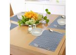 Tovagliette Abakuhaus Tie Dye, Quadrate Con Motivo Geometrico Hippie Disegnato A Mano, Stampa Digitale Su Tessuto Lavabile, Decorazione Da Tavola Per La Cucina, Blu Navy E Crema