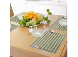 Abakuhaus Tovagliette Gialle E Blu, Classico Motivo Argyle Con Motivo A Rombi Bicolore, Tiscjdeco In Tessuto Resistente Al Lavaggio Per La Sala Da Pranzo E La Cucina, Azzurro Giallo Blu