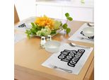 Abakuhaus Tovagliette Hoffnung, Messaggio Ispiratore Solo La Speranza Rimane Motivante Tipografia Retrò Monocromatica, Tiscjdeco In Tessuto Resistente Al Lavaggio Per La Sala Da Pranzo E La Cucina, Bianco E Nero