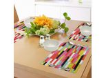 Abakuhaus Tovagliette Colorate, Blocchi Geometrici Audaci Con Linee Che Sfiorano Forme Grafiche Casuali In Stile Pop Art, Tiscjdeco In Tessuto Resistente Ai Colori Per La Sala Da Pranzo E La Cucina, Multicolore