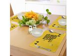 Abakuhaus Tovagliette Hoffnung, Messaggio Tra Virgolette Con Cornice Quadrata Su Sfondo Giallo, Tiscjdeco In Tessuto Resistente Al Lavaggio Per La Sala Da Pranzo E La Cucina, Giallo Chiaro E Nero