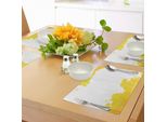 Tovagliette Abakuhaus Vintage Gialle, Sfondo Bianco Con Macchie Che Sembrano Acquerello, Design Artistico, Tessuto Lavabile E Resistente Al Lavaggio Per Sala Da Pranzo E Cucina, Giallo E Bianco