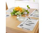 Tovagliette Abakuhaus, Design Bohemian Arrow Con Ispirazioni Tribali E Folkloristiche, Disposizione Monocromatica, Tiscjdeco In Tessuto Resistente Al Lavaggio Per La Sala Da Pranzo E La Cucina, Bianco E Nero
