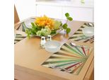 Abakuhaus Tovagliette Vintage Arcobaleno, Effetto Consumato Con Strisce Colorate E Motivo Retrò A Stelle A Tema Carnevalesco, Decorazioni Da Tavola In Tessuto Resistente Al Lavaggio Per La Sala Da Pranzo E La Cucina, Multicolore