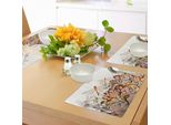 Abakuhaus Tovagliette Primaverili, Flower Field Foliage Con Libellule Magical Season Shabby Classic Leaves Pattern, Tiscjdeco In Tessuto Resistente Al Lavaggio Per Sala Da Pranzo E Cucina, Multicolore