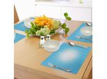 Tovagliette Abakuhaus Vintage Blu, Stile Retrò Ispirato Ai Fumetti Pop Art E Sunny Haze Dispersione Punti, Tiscjdeco In Tessuto Resistente Al Lavaggio Per La Sala Da Pranzo E La Cucina, Azzurro E Bianco