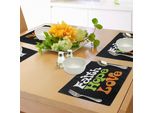 Abakuhaus Tovagliette Hoffnung, Ispirate Agli Anni '60, Con Scritte A Mano "Fede"" E ""Amore"" E Motivi Religiosi, Tiscjdeco In Tessuto Resistente Ai Colori Per La Sala Da Pranzo E La Cucina, Multicolore"