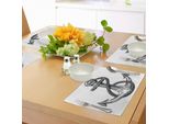 Abakuhaus Tovagliette Anchor, Illustrazione In Stile Vigneto, Corda Monocolore, Arredamento Marittimo, Tiscjdeco In Tessuto Resistente Al Colore Per La Sala Da Pranzo E La Cucina, Bianco E Nero