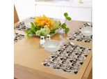 Abakuhaus Tovagliette Per Bambine, Bambole Giapponesi Kokeshi Con Abiti Decorati Con Motivi Floreali Di Fiori Di Ciliegio, Tiscjdeco In Tessuto Resistente Al Lavaggio Per La Sala Da Pranzo E La Cucina, Beige, Nero, Marrone Chiaro