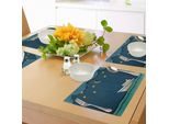 Tovagliette Abakuhaus Vintage Boat, Luna E Stelle Nel Cielo Piccola Barca Che Scherza Sulle Onde Di Notte Bambino, Tiscjdeco In Tessuto Resistente Al Lavaggio Per La Sala Da Pranzo E La Cucina, Blu Notte Giallo Verde Acqua