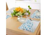 Tovagliette Abakuhaus Vintage Blu, Sciame Di Farfalle Swallowtail E Birdwings In Volo Diagonale, Tiscjdeco In Tessuto Resistente Al Lavaggio Per La Sala Da Pranzo E La Cucina, Blu Azzurro E Azzurro Baby