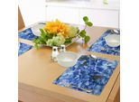 Tovagliette Abakuhaus Vintage Blu, Bouquet Di Ortensie Blu Hortensis Flower Realistic Design, Decorazioni Da Tavola In Tessuto Resistente Al Lavaggio Per La Sala Da Pranzo E La Cucina, Verde Oliva Scuro E Blu