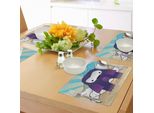 Tovagliette Abakuhaus Anime, Fantastico Mostro Del Personaggio Manga Giapponese Su Uno Sfondo Astratto In Stile Retrò, Tovaglietta Decorativa In Tessuto Resistente Ai Colori Per La Sala Da Pranzo E La Cucina, Multicolore