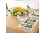Abakuhaus Tovagliette Tedesche, Bavarese Con Tema Brezel, Birra E Fisarmonica, Tiscjdeco In Tessuto Resistente Ai Colori Per La Sala Da Pranzo E La Cucina, Marrone, Giallo, Marrone E Verde Acqua