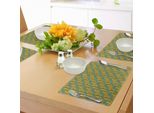 Abakuhaus Tovagliette Gialle E Blu, Tema Agricolo Grano E Fiordaliso Fioritura Autunno Raccolto, Tiscjdeco In Tessuto Resistente Al Lavaggio Per Sala Da Pranzo E Cucina, Marrone Giallo E Acquamarina