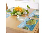 Tovagliette Abakuhaus Con Animali, Mappamondo Con Allegri Animali Di Ogni Tipo, Montagne Innevate E Cielo Azzurro, Tiscjdeco In Tessuto Resistente Al Lavaggio Per La Sala Da Pranzo E La Cucina, Multicolore