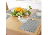 Abakuhaus Tovagliette Grigio-Blu, Tradizionale Motivo Damascato Colorato Con Elementi Floreali Su Sfondo Grigio, Decorazioni Da Tavola In Tessuto Resistente Al Lavaggio Per La Sala Da Pranzo E La Cucina, Multicolore