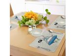 Tovagliette Abakuhaus Hipster, Strano Personaggio Triangolare Dal Carattere Eccentrico Con Illustrazione Retrò Di Un Corno, Tiscjdeco In Tessuto Resistente Ai Colori Per La Sala Da Pranzo E La Cucina, Multicolore