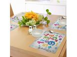 Abakuhaus Tovagliette Numerate, Simboli Matematici E Simboli Scolastici Modello Per La Prima Elementare, Tiscjdeco In Tessuto Resistente Al Lavaggio Per La Sala Da Pranzo E La Cucina, Multicolore