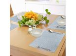 Abakuhaus Tovagliette In Avorio E Blu, Illustrazione Della Primavera In Fiore, Design Naturale Con Foglie In Fiore, Tiscjdeco In Tessuto Resistente Al Lavaggio Per La Sala Da Pranzo E La Cucina, Azzurro E Avorio