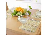Tovagliette In Bambù Abakuhaus, Tema Tropicale Foglie Di Bambù E Germogli Che Riflettono Il Sole, Tiscjdeco In Tessuto Resistente Al Colore Per La Sala Da Pranzo E La Cucina, Marrone Giallo E Caffè Chiaro