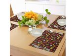Abakuhaus Tovagliette Messicane, Motivi Con Elementi Culturali Tradizionali Accessori Musicali Tequila E Saguro, Tiscjdeco In Tessuto Resistente Ai Colori Per La Sala Da Pranzo E La Cucina, Multicolore