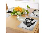 Abakuhaus Tovagliette Contemporanee, Astratte E Artistiche Con Silhouette Femminili, Cosmetici, Magia, Acconciature, Femminilità, Tiscjdeco In Tessuto Resistente Al Lavaggio Per La Sala Da Pranzo E La Cucina, Multicolore