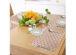 Abakuhaus Tovagliette Geometriche, Tema Di San Valentino - Cuori Colorati Su Sfondo Calcareo, Tovagliette Decorative In Tessuto Resistente Al Lavaggio Per Sala Da Pranzo E Cucina, Multicolore