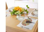 Abakuhaus Tovagliette Funky, Ritratto Di Una Donna Dai Capelli Fluenti In Stile Africano Con Stampe Colorate, Tiscjdeco In Tessuto Resistente Al Lavaggio Per La Sala Da Pranzo E La Cucina, Multicolore
