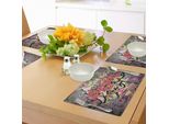 Abakuhaus Tovagliette Urbane Con Graffiti, Stile Selvaggio, Mondi Surreali Complessi E Creativi Di Fumetti E Dipinti Graffiti, Tiscjdeco In Tessuto Resistente Al Colore Per La Sala Da Pranzo E La Cucina, Multicolore