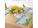 Tovagliette Abakuhaus Circus, Tema Tendone Da Circo Su Prato Con Farfalle E Camomille Sul Pavimento, Tovaglietta Decorativa In Tessuto Resistente Al Lavaggio Per Sala Da Pranzo E Cucina, Multicolore