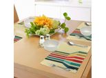 Abakuhaus Tovagliette Vintage Arcobaleno, Strisce Verticali Colorate Con Effetto Grunge Su Sfondo Giallo Pallido, Tiscjdeco In Tessuto Resistente Al Lavaggio Per La Sala Da Pranzo E La Cucina, Multicolore