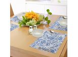 Tovagliette Abakuhaus Vintage Blu, Motivo Tradizionale Cinese Con Fiori E Foglie Di Bacche, Decorazioni Da Tavola In Tessuto Resistente Al Lavaggio Per La Sala Da Pranzo E La Cucina, Blu Cobalto E Bianco