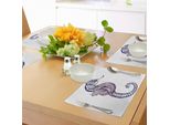 Tovagliette Abakuhaus Marine, Cavallucci Marini Boho, Creature Marine Esotiche, Tatuaggi Nautici, Tiscjdeco In Tessuto Resistente Al Lavaggio Per Sala Da Pranzo E Cucina, Viola Scuro, Viola Chiaro