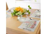 Abakuhaus Tovagliette Da Asilo Nido, Concetto Di Viaggio In Auto Con Coniglio, Scimmia, Giraffa E Orso, Tiscjdeco In Tessuto Resistente Al Colore Per La Sala Da Pranzo E La Cucina, Arancione Chiaro E Salmone